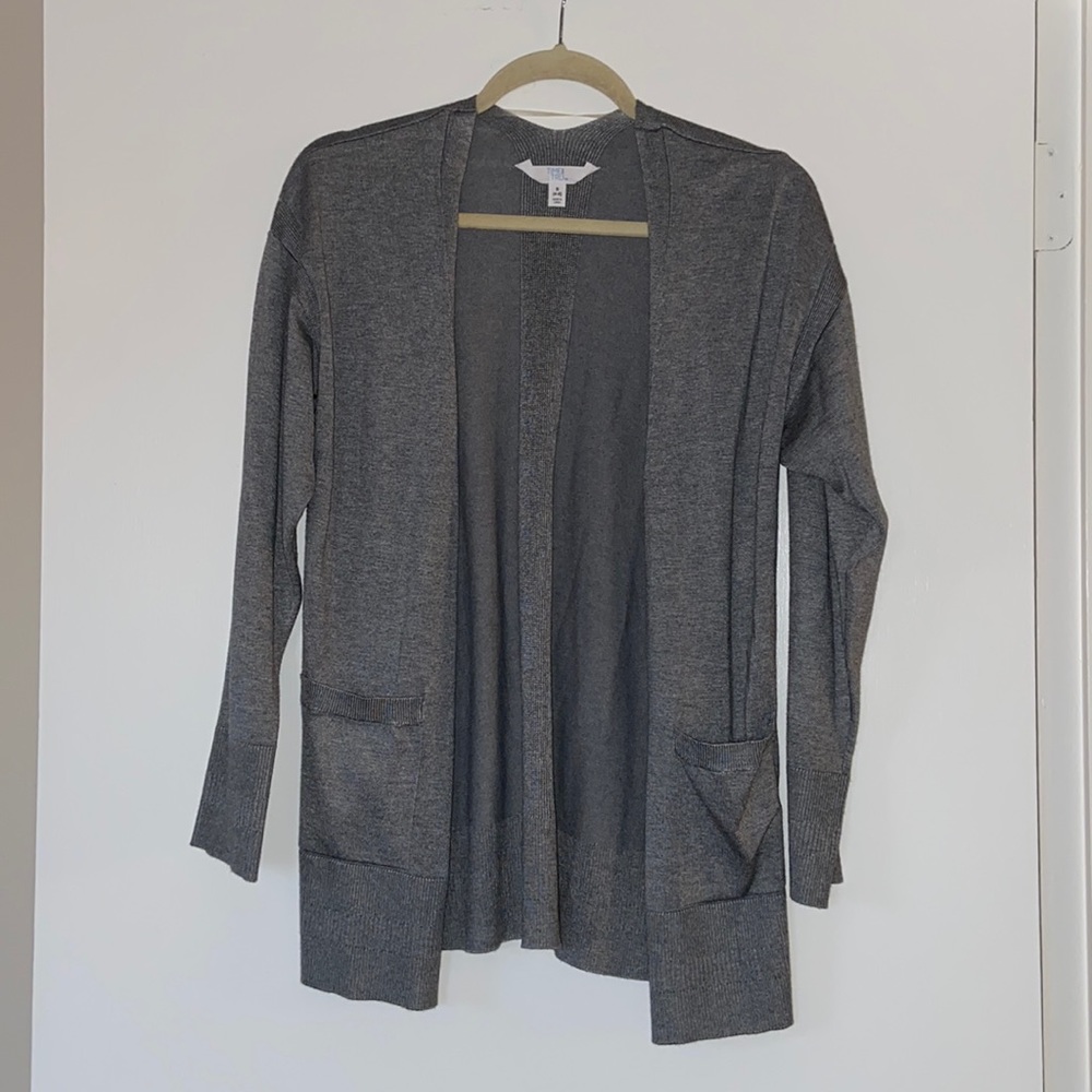 Time and Tru gray open cardigan